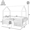 Hochbett 90 x 200 cm mit Hausdach, LED-Beleuchtung, Produktbild-Vorschau 15