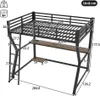 Łóżko loftowe Sweiko 90x200cm, oświetlenie otoczenia, półka Podgląd zdjęcia produktu 3