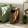COSTWAY Table de nuit étroite, Table d'appoint avec plateau Voir les images du produit 2