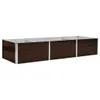 A long, rectangular raised garden bed with a dark brown exterior and silver metal trim. Náhľad obrázku produktu