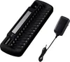 A black battery charger and its power adapter are shown against a white background. Produktbild-Vorschau