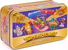 A golden tin box with colorful cartoon characters and text on it. Anteprima dell’immagine prodotto