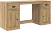 A wooden desk with drawers and cabinets. Voir les images du produit