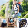 A collage of images showing a woman hiking with a backpack, a person packing a suitcase, and a tote bag filled with cosmetics. Produktbild-Vorschau