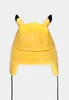 A yellow Pikachu trapper hat with black ear tips and black ties is shown against a light gray background. Anteprima dell’immagine prodotto