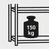 An illustration of a shelf unit with a weight symbol. Voir les images du produit