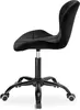 A black office chair with a velvet finish is shown from the side against a white background. Náhled obrázku produktu