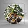 Wanduhr - Rund - Glasuhr - Tiger Dschungel Ruhe - 40x40cm - Produktbild-Vorschau 3