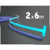 A digitally rendered image showing a blue illuminated rope or cable with a purple braided rope underneath, against a dark gray background. Text indicating '2x6m' is present. Voir les images du produit