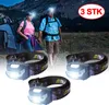 3 STK Super Hell Stirnlampe Scheinwerfer USB Kopflampe Produktbild-Vorschau 1