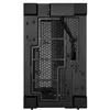 The back of a black computer case with a honeycomb mesh pattern. Náhľad obrázku produktu
