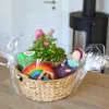 Aufbewahrungskorb rund, Korb mit Griff aus Wasserhyazinthe Produktbild-Vorschau 10