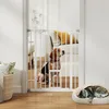 PawHut Hondenpoort, 74-80 cm, trapgitter, staal, wit Productafbeelding-voorbeeld 2