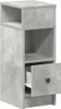 A tall, narrow nightstand with one open drawer and two open shelves, presented against a white background. Voir les images du produit