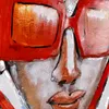 Wandbild Metallbild 3D Relief Woman Sunglasses 100x100x6cm Produktbild-Vorschau 5