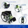 Invalidný vozík Skladací hliníkový ľahký manuálny s brzdami Náhľad obrázku produktu 3