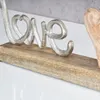 Schriftzug Love L25,5cm Metall Silber Mango Holz Tischdeko Produktbild-Vorschau 4