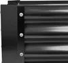 A close-up view of the corner of a black, corrugated metal raised garden bed, showing the connection point with screws. Produktbild-Vorschau