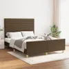 vidaXL Rám postele bez matrace tmavě hnědý 140x200 cm látka Náhled obrázku produktu 2