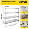 VEVOR Lagerregal, 4-stufiges Edelstahlregal, Lagerregal, Produktbild-Vorschau 7