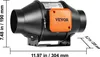 VEVOR Inline Kanalventilator, 21 W 205 CFM mit Produktbild-Vorschau 9