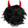 A black wig with two red devil horns attached. Anteprima dell’immagine prodotto