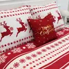 Christmas-themed bedding with reindeer and snowflake patterns. Podgląd zdjęcia produktu