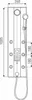 A technical drawing of a shower panel with dimensions. Produktbild-Vorschau