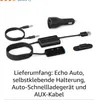 A collection of car accessories including a car charger, AUX cables, and a mounting bracket. Podgląd zdjęcia produktu