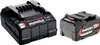 A black Metabo battery charger and a black Metabo battery are shown against a white background. Produktbild-Vorschau