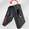 A black phone case with a ring holder is shown in an open position, with a red arrow indicating movement. Produktbild-Vorschau