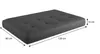 A dark grey cushion with dimensions indicated by lines and text. Produktbild-Vorschau