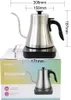 A product image showing a kettle on its base, with dimensions indicated by lines and numbers. Below this, the product packaging is shown with an illustration of the kettle. Produktbild-Vorschau