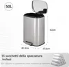 Cestino in acciaio inox Vidacharmy con pedale e filtro Anteprima dell’immagine prodotto 5