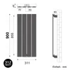 SONNI 900×311mm antracytowy jednowarstwowy grzejnik płytowy Podgląd zdjęcia produktu 8
