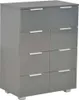 Sideboard Hochglanz-Grau 60x35x80 cm Holzwerkstoff Produktbild-Vorschau 1