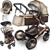 Kiduku Passeggino Combinato 3 in 1 Beige/Marrone Anteprima dell’immagine prodotto 9