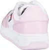 A close-up side view of a pink and white sneaker. Náhled obrázku produktu