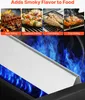 Collage of grilling images with flames and a metal plate. Produktbild-Vorschau