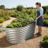 Relaxdays Hochbeet, verzinktes Metall, Blumen, Pflanzen & Produktbild-Vorschau 3