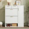 Nowoczesna szafka na buty – 95 x 24 x 107,5 cm, biała – Podgląd zdjęcia produktu 2