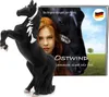 A toy horse figure is in the foreground, with a movie poster or cover art in the background featuring a girl and a horse. Produktbild-Vorschau