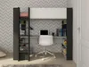 Lit surélevé avec bureau - 90 x 200 cm - Blanc & Anthracite Voir les images du produit 2