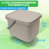 YourCasa® Biomülleimer Küche - 6L mit Deckel und Produktbild-Vorschau 3