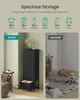 A split image showing a chest of drawers before and after organization, with text highlighting storage capacity. Produktbild-Vorschau