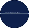 A dark blue circular cover with a white line indicating its size and text. Podgląd zdjęcia produktu