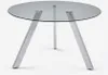 Tavolo moderno rotondo in vetro 130 cm con gambe in metallo Anteprima dell’immagine prodotto 3