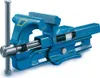 A blue metal vise is shown against a white background, with a cutaway view revealing internal components. Podgląd zdjęcia produktu