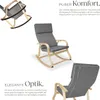 A marketing image showcasing a rocking chair with descriptive text. Náhled obrázku produktu