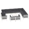 vidaXL 13-tlg. Garten-Lounge-Set mit Kissen Weiß Massivholz Produktbild-Vorschau 3